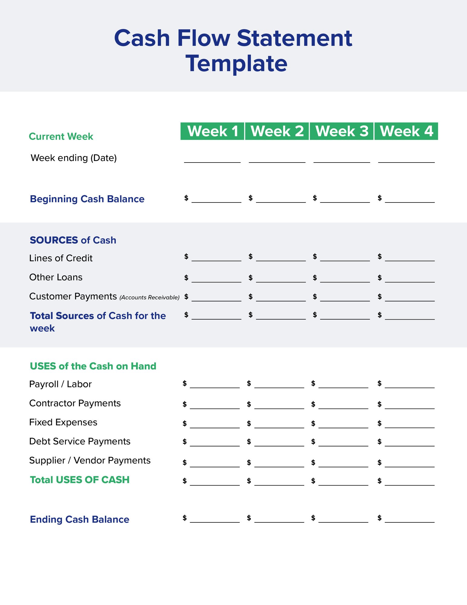 CashFlowStatementSheet CashFlowStatementSheet